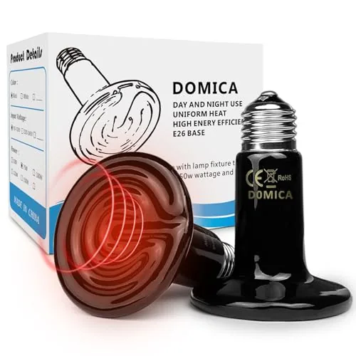 DOMICA 150W Ceramic Heat Emitter 2-Pack, No Light