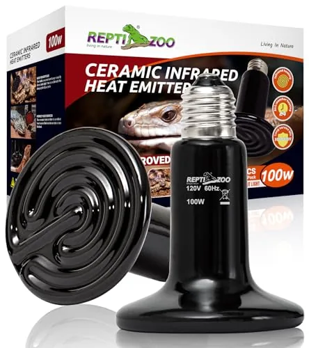 REPTI ZOO 100W Ceramic Heat Emitter, 2-Pack