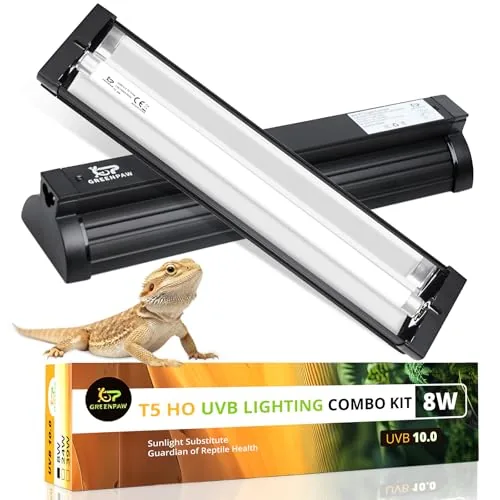 GREENPAW T5 HO 8W 10.0 UVB Kit with Hood