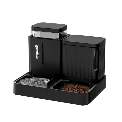 ZOMISIA Gravity Cat Feeder and Water Dispenser Set