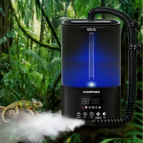 COOSPIDER 5L Reptile Fogger with Timer & Humidity Control
