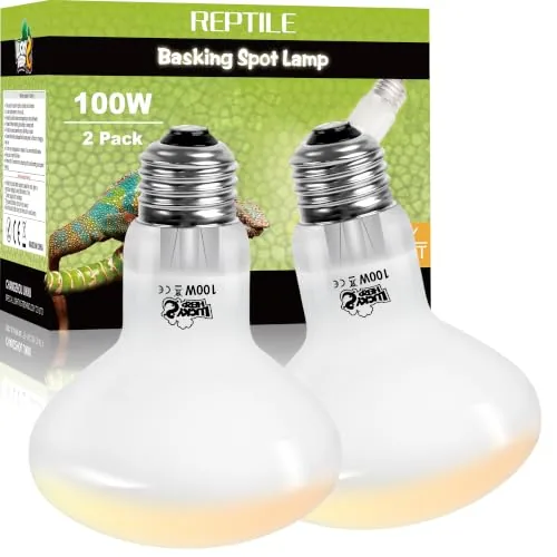 LUCKY HERP 100W UVA Basking Heat Bulb, 2-Pack