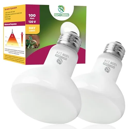 REPTI HOME 100W Basking Heat Bulbs, 2-Pack