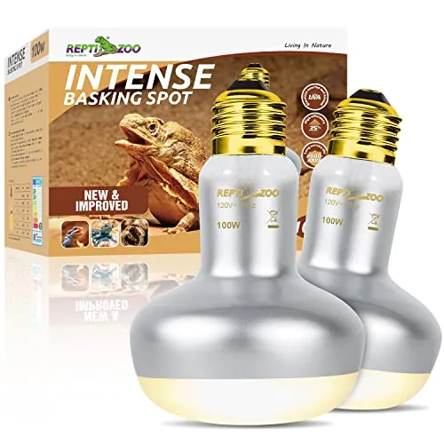 REPTI ZOO 100W 2-Pack Basking Heat Lamp E26