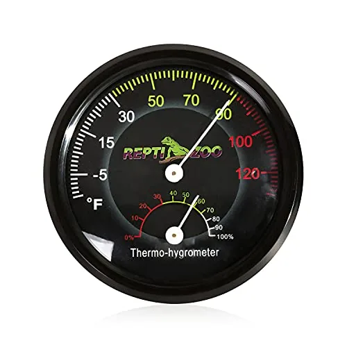 REPTI ZOO Analog Terrarium Thermometer Hygrometer Combo Gauge
