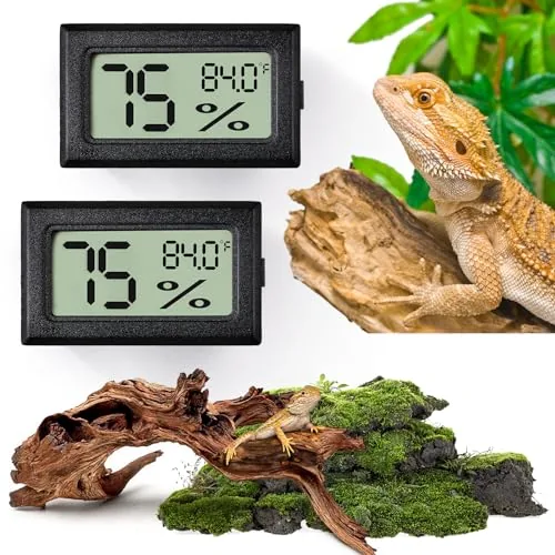 Vodolo Digital Reptile Thermometer Hygrometer 2-Pack
