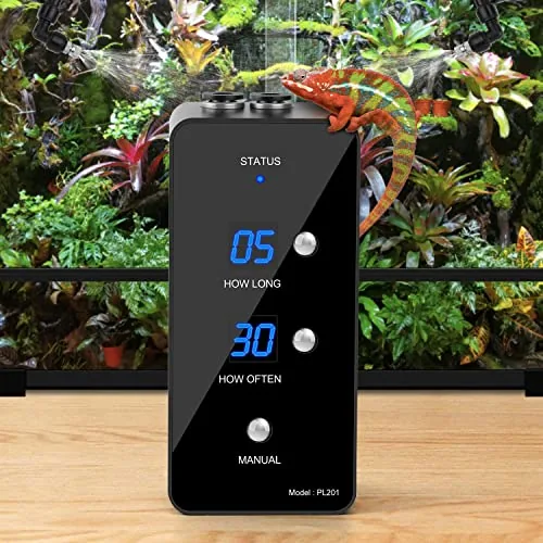 moistenland Reptile Misting System, 360° Nozzles, Timer