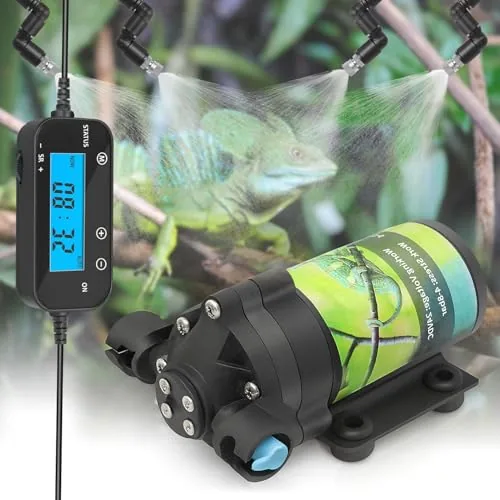 RUNWUSHENG Reptile Misting System with Timer, 6 Nozzles