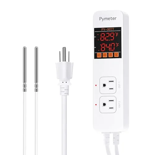 Pymeter Dual Probe Digital Thermostat Controller Outlet