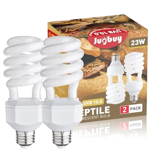 Jugbuy 10.0 UVB CFL Reptile Bulb, 23W, 2-Pack