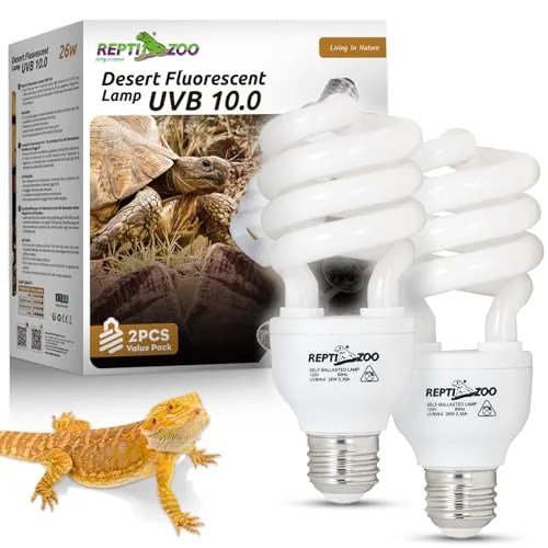 REPTI ZOO 10.0 UVB Compact Bulb, 2-Pack