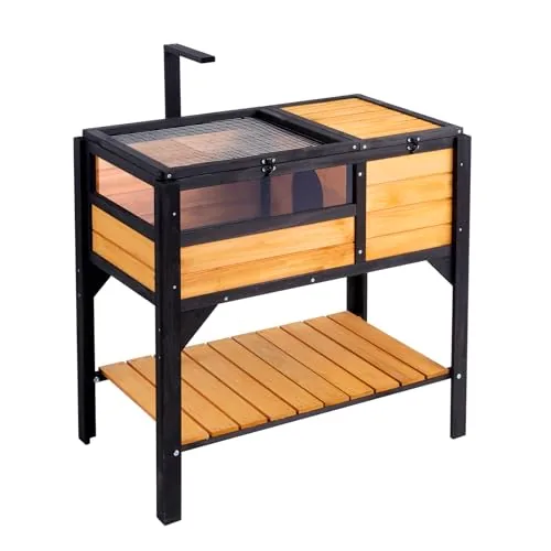 VEVOR Cedar Tortoise Habitat with Storage Shelf Stand